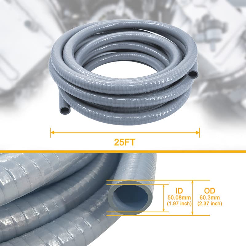 Wocloer PVC Liquid-Tight Conduit - 2 Inch 25 Foot Flexible PVC Non Metallic Electrical Conduit. 2" Dia - Image 2
