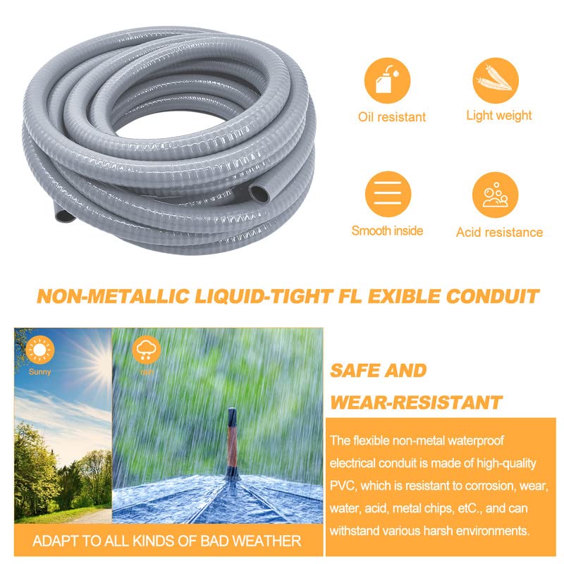 Wocloer PVC Liquid-Tight Conduit - 2 Inch 25 Foot Flexible PVC Non Metallic Electrical Conduit. 2" Dia - Image 4