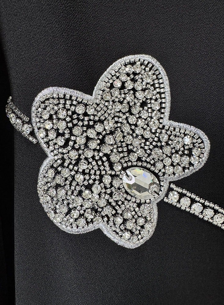NIBEMINENT Long-sleeved Elegant Evening Dress, Long Lady's Beaded And Diamond-encrusted Dress - Image 3