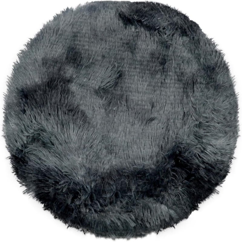 Insun Soft Fluffy Toilet Seat Cover, Washable Absorbent Lid Cover, Adjustable Non Slip Backing for Most Bathroom Toilet Lids Tie-Dyed Charcoal Gray 17.7" x 19.7" - Image 1