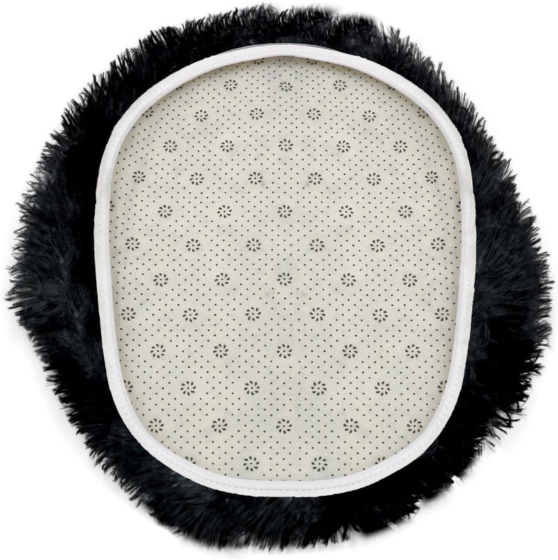 Insun Soft Fluffy Toilet Seat Cover, Washable Absorbent Lid Cover, Adjustable Non Slip Backing for Most Bathroom Toilet Lids Tie-Dyed Charcoal Gray 17.7" x 19.7" - Image 2