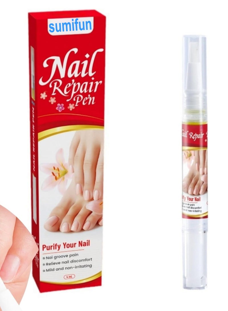 Sumifun Nail Repair Pen 4ml Antifungal Solution for Nail Repair, Targets Discoloration Gray & Black Nails, Antibacterial Pen for Nail Care, Enhances Nail Thickness & Cleanliness, Restores Healthy Nail - Image 1