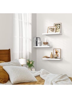 Arabest White Three-Layer Floating Shelves, Decorative Wall Shelves, Bathroom Hanging Set, Kitchen Living Room/Kitchen/Bedroom Storage  - Image 4