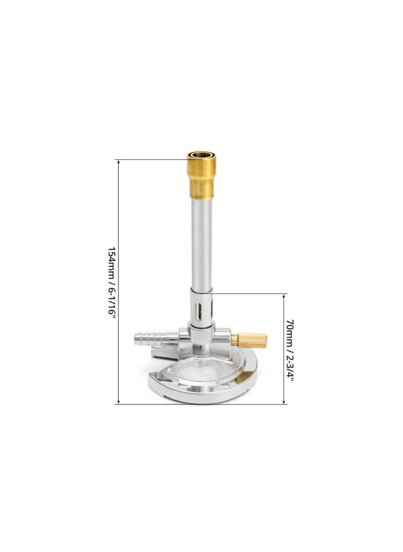 Lab Bunsen Burner with Flame Stabilizer and Gas Control for Efficient Lab Heating with Propane & Natural Gas - Pack of 2