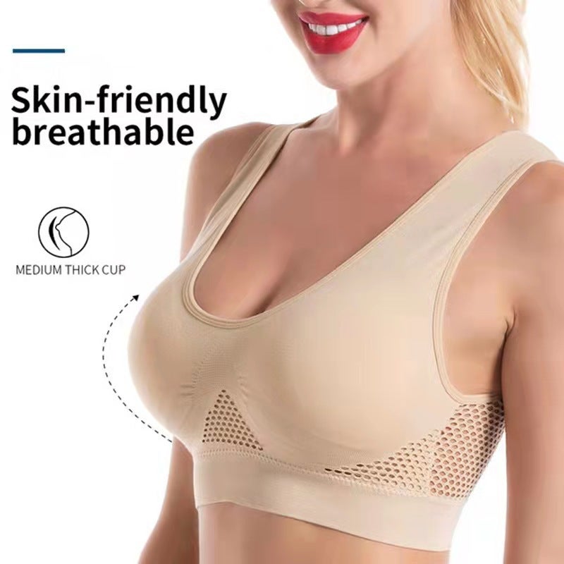 3-Piece Set Of Breathable Mesh Mesh Hollow Yoga Sports Bra Plus Size New Beautiful Back Underwear - Image 2