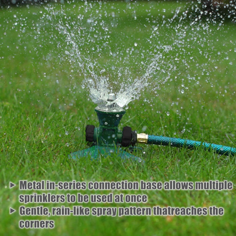Biswing 2 Pack Lawn Sprinkler, Heavy Duty Metal Square Garden Sprinkler, 360 Degree Large Area Irrigation, Connectable Rotating Automatic Water Sprinklers for Yard Lawn Garden Watering - Image 3