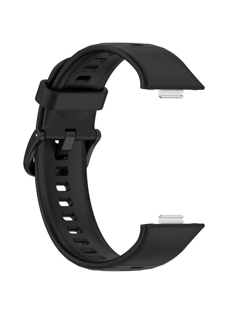 Straps Compatible with Huawei Fit 4 Pro/Fit 4/Fit 3 Silicone Band for Men and Women,Black - Image 4