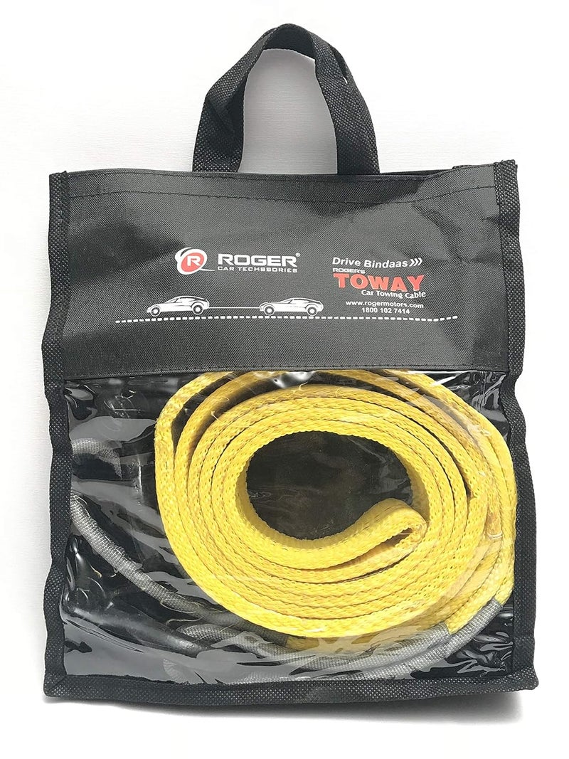 ROGER Car Towing Cable, Pulling Capacity 3 Ton, 10 Foot Long Cable, Universal, Compact Easy to Store - Image 3