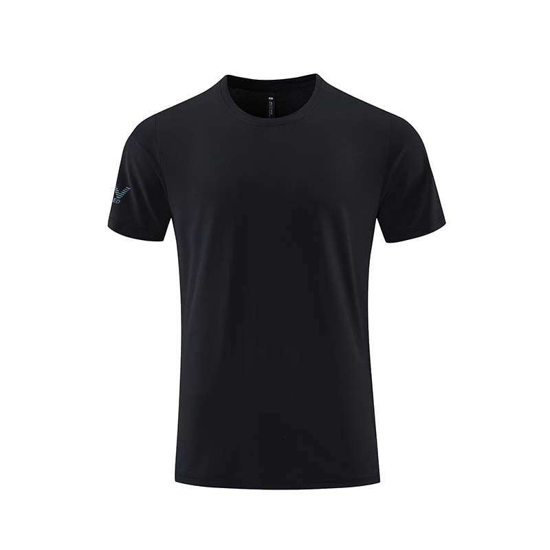Generic Summer UA mens and womens leisure round neck cold feeling sports short sleeve running fitness Ice Silk quick-drying clothes T-shirt Group clothing print B White  - Image 2