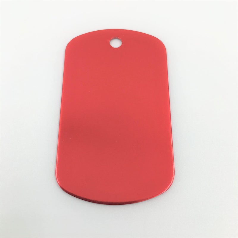 NUO RUI Colorful Rectangle Anodized Aluminum Stamping Blanks Discs for Craft Tags (Pack of 10) (Red)
