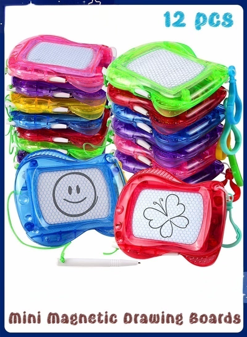ColaBear 12 Pack Mini Magnetic Doodle Boards for Kids, Wipeable Doodle Sketch and Writing Boards with Backpack Keychain, Great Forkids Art Supplies, Classroom Toys, Kids Prizes, Birthday Party and Gift Bag Fillers (Random Color) - Image 1