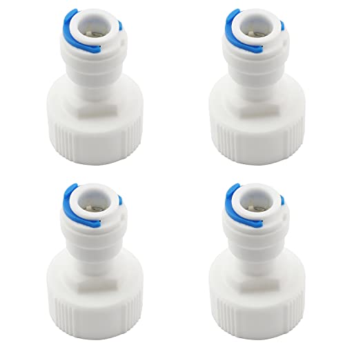 ZYAMY 4pcs Straight NPT Thread Adapter 3/4" FNPT to 3/8" Tube OD Push Fit Quick Connect Plastic RO Fittings Water Purifier Accessories - Image 1