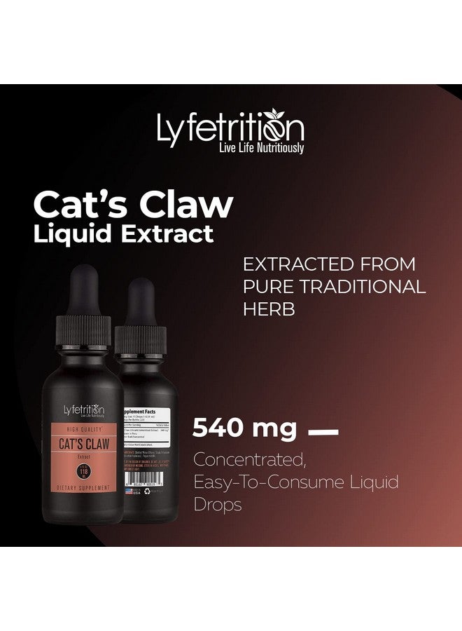 Lyfetrition لايفترشن مخلب القط 540 ملغ، 4 أونصة سائلة، 220 حصة، صنع في الولايات المتحدة، امتصاص سريع، مكونات قوية عالية الجودة، مختبر من قبل طرف ثالث، غير معدلة وراثيًا، معتمدة من GMP، منتجات خالية من القسوة - Image 4