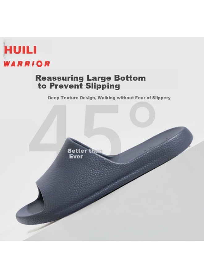 Pull Back Warrior Men's Slippers Lightweight Anti-slip Bathroom Indoor Outdoor Soft Elastic Slippers Hl0397 Khaki Size 40-41 - Image 2