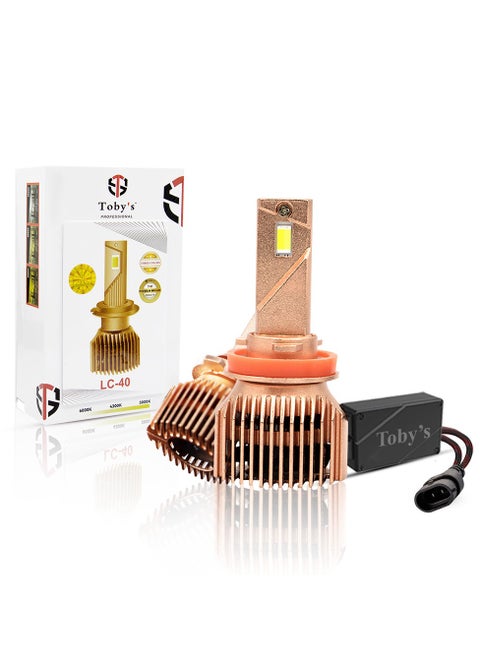 Toby's LC40-H11 80W/Pair Power Original Tested LED Headlight Assembly 8000 Lumens Bright 3 Colors With Temperature (6000K,4300K,3000K)