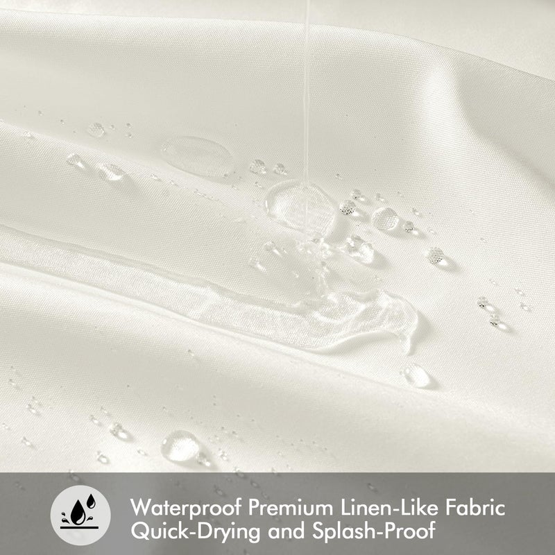 ANRODUO White Extra Long Fabric Shower Curtain, 108 Inch Long Heavy Duty Cloth Shower Curtain Set with 12 Metal Hooks, Waterproof Decor Machine Washable for Bathroom Bathtub Hotel, 72 x 108 - Image 5