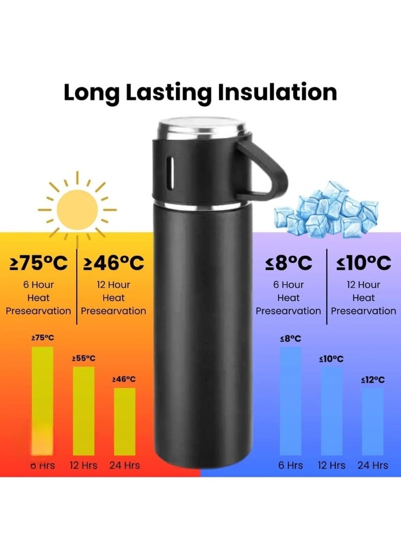Vacuum Flask Set Stainless Steel Drinking Metal Water Bottle Gift High Quality Vacuum Flask Bottle - 500ml - Image 3