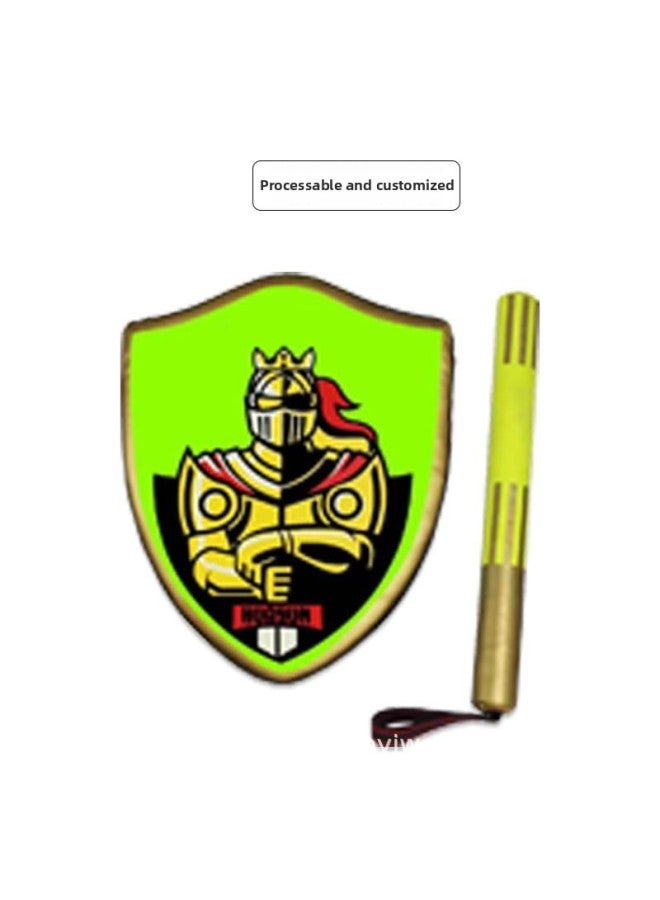 Outdoor Sporting Goods Sanda Training Children Adult Taekwondo Shield Target Hand Target Children's Protective Shield-Color:Fluorescent Green Knight Shield + Stick  - Image 5