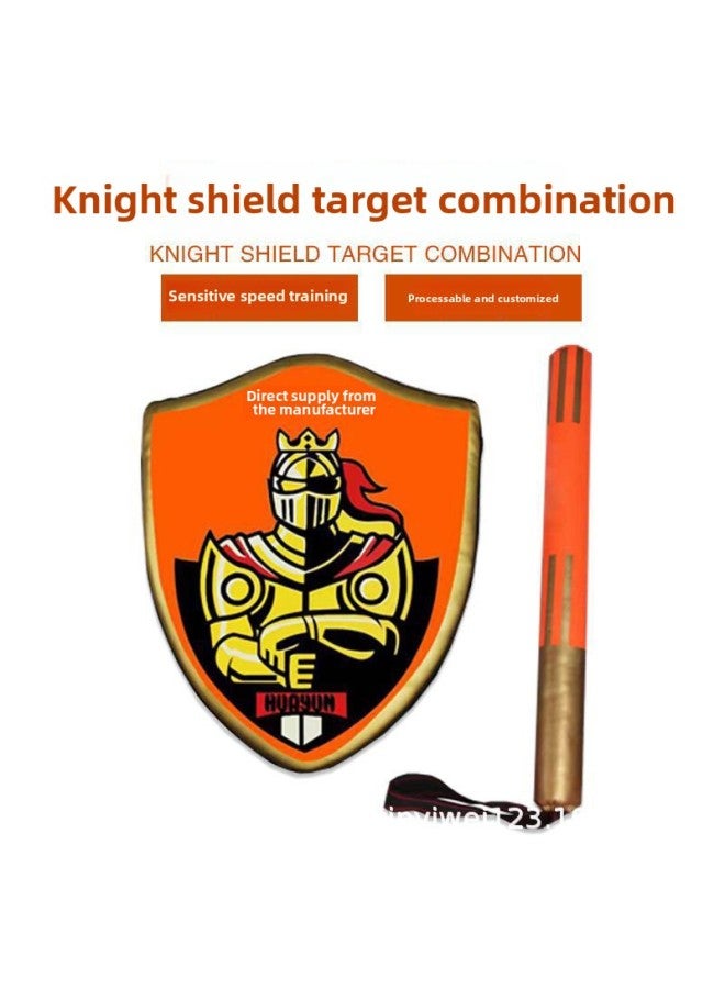 Outdoor Sporting Goods Sanda Training Children Adult Taekwondo Shield Target Hand Target Children's Protective Shield-Color:Fluorescent Green Knight Shield + Stick  - Image 1