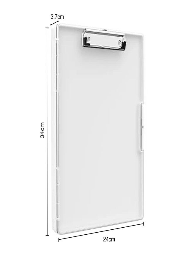 oddpod™ Heavy-Duty A4 Side-Opening Clip Pad with Clear Visible Top Panel/Clipboard with Dual Storage Case for Paper and Document Storage 1246 (Light Grey) - Image 3