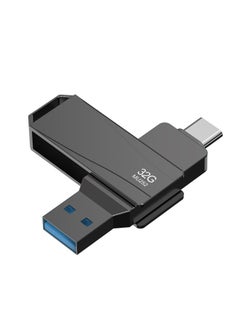 BURAQ Lenovo Thinkplus MU252 USB 3.1 + USB-C / Type-C Flash Drive, Memory:32GB(Black)  - Image 1