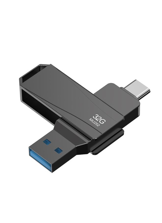 BURAQ - Lenovo Thinkplus MU252 USB 3.1 + USB-C / Type-C Flash Drive, Memory:32GB(Black) - Image 1