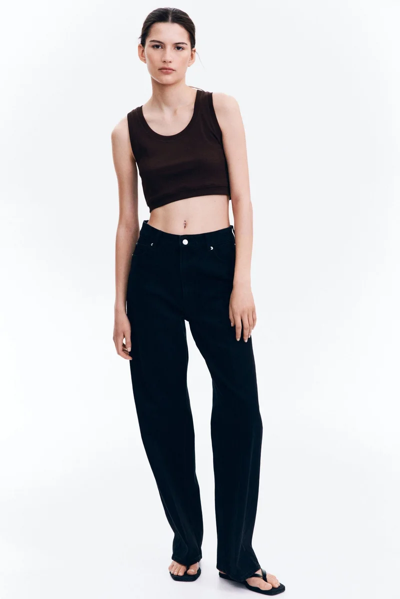 H&M Cropped ribbed vest top