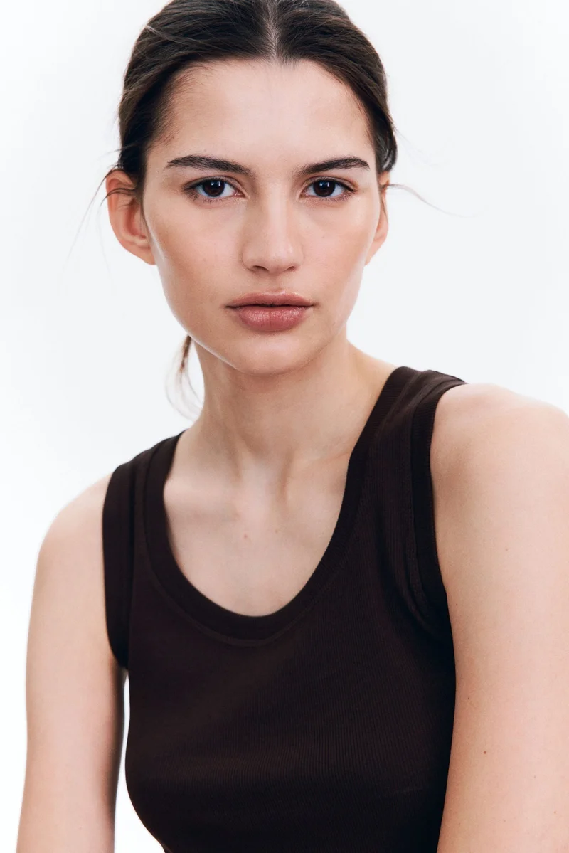 H&M Cropped ribbed vest top