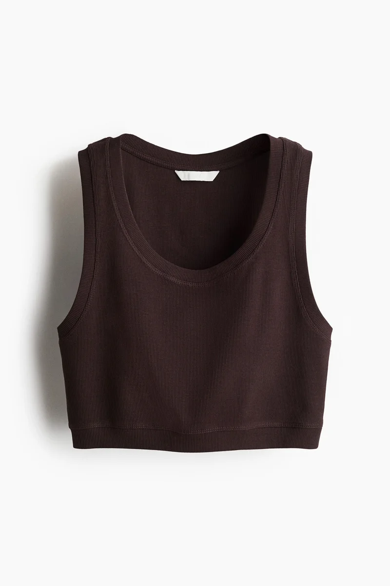 H&M Cropped ribbed vest top