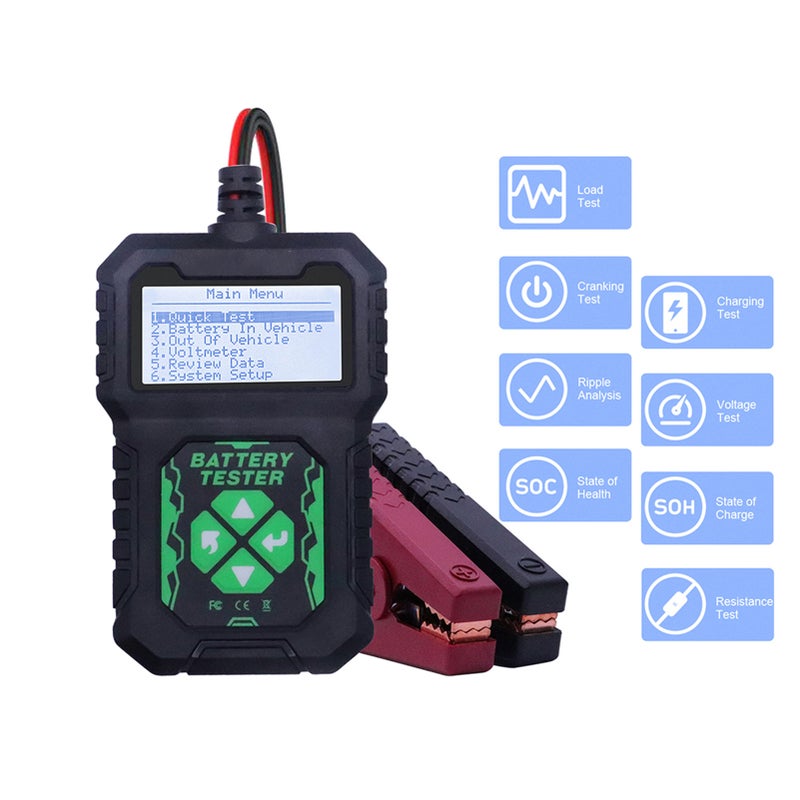 Car Battery Load Tester with LED Display CCA 100-2000 CCA Alternator Tester, Auto Battery Analyzer for Car Truck Motorcycle ATV SUV Boat Yacht - Image 5