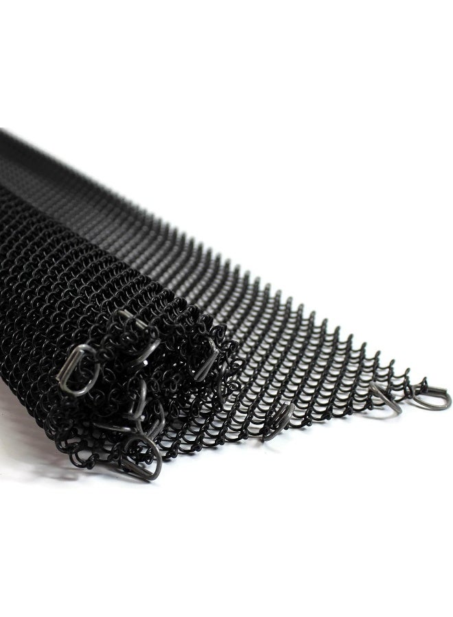 Midwest Hearth Midwest Hearth Fireplace Screen Mesh Curtain 32 High Made in USA Two 24 Wide Panels Black  - Image 2