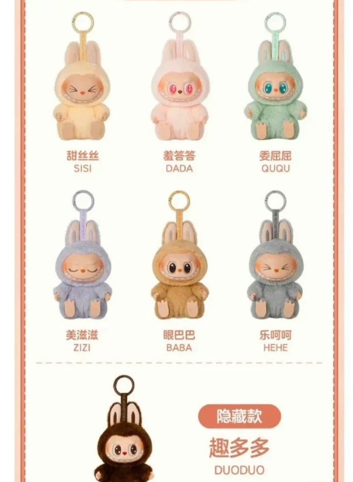 LABUBU Labubu 2nd Generation Macaron Face Blind Box Plush Doll Toy Labubu Doll Key (1 Pieces)  - Image 1