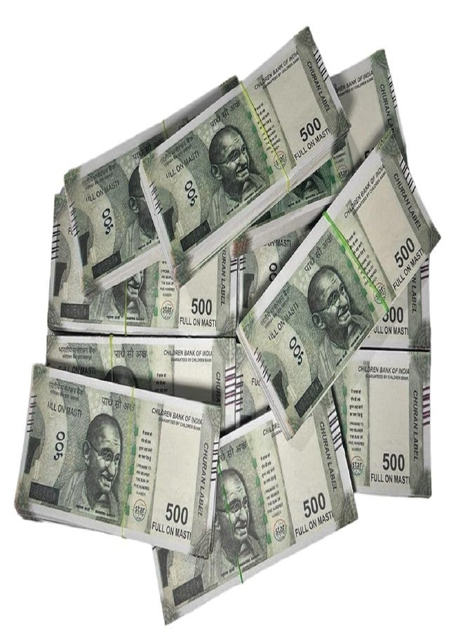 Laserbot Currency (Number 100 X 3 =300 Each) for Kids Denomination Learning Money (ONLY 500 NAKLI Note) Artificial Playing Currency, Learn Money Skills- Multi Color (300) - Image 2