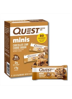 QUEST NUTRITION Mini Chocolate Chip Cookie Dough Protein Bars, High Protein, Low Carb, Keto Friendly, 14 Count  - Image 1