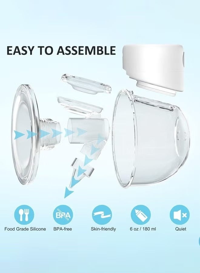 كادي ون 3 مضخات حليب كهربائية قابلة للارتداء بدون استخدام اليدين مع شاشة LCD و 9 مستويات و 2 أوضاع قابلة للشحن مع وضع التدليك - Image 5