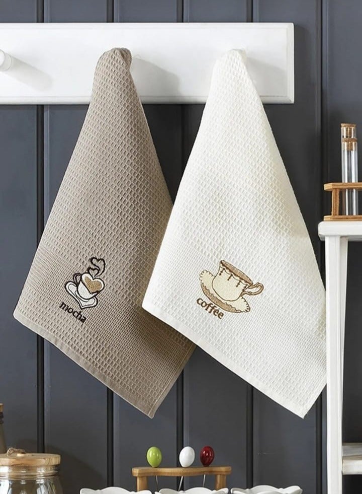 Kitchen Towels 6Pc Coffee Design Each Size 40*60 Made Of Waffle Fabric Nice Look In Kitchen Very Useful - Image 2