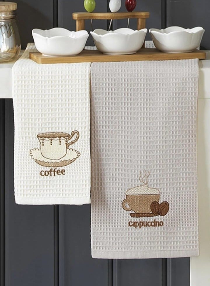 Kitchen Towels 6Pc Coffee Design Each Size 40*60 Made Of Waffle Fabric Nice Look In Kitchen Very Useful - Image 3