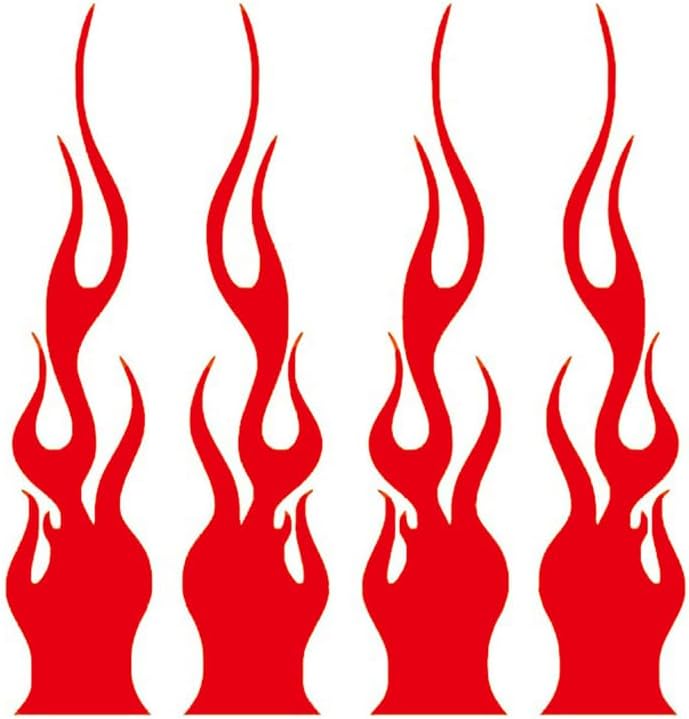 Azonee Reflective Flame Stickers, 4 Sheets (16 PCS) Red Flame Decals for Cars, Motorcycles, Bikes, Skateboards & Helmets, Waterproof & Durable Reflective Car Stickers for Night Visibility - Image 1