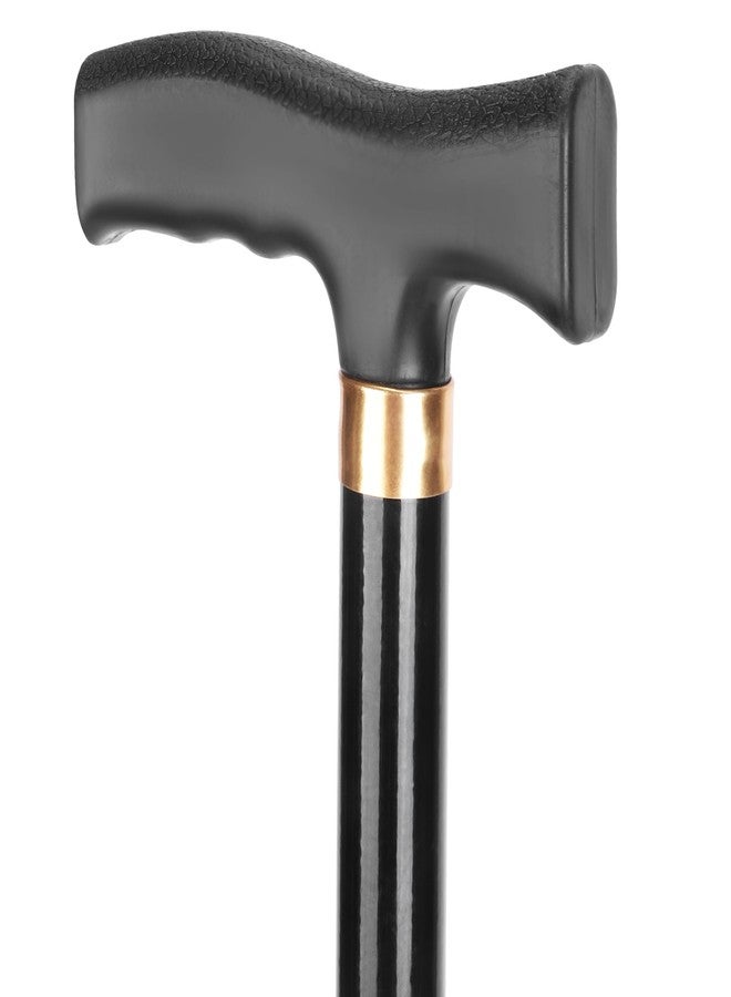 عصا المشي دكتور تورسو بريميوم ذات القاعدة المطاطية العريضة (ساق واحدة): دعم للجنسين من أجل الحركة والراحة والأناقة؛ تصميم مريح لجميع الأعمار (أسود) (أسود) - Image 2
