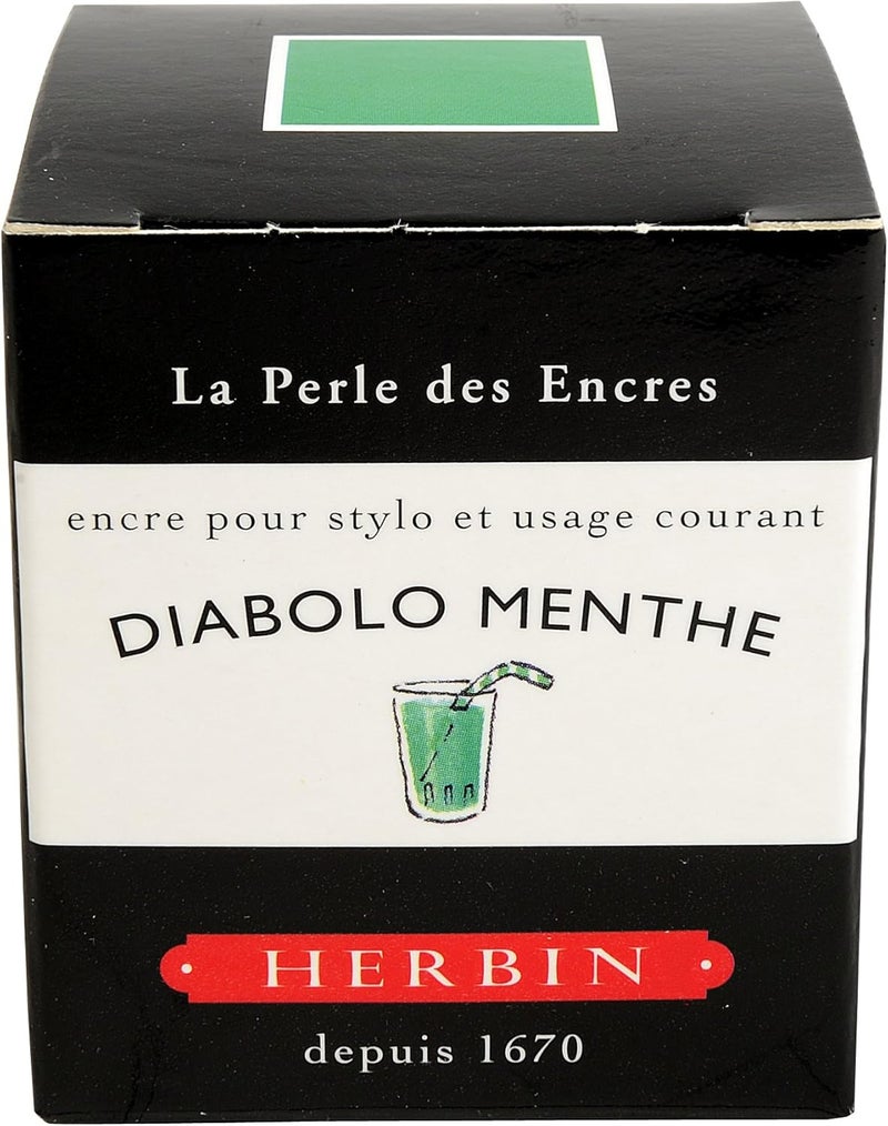 Jacques Herbin Diabolo Menthe Fountain Pen Ink - 30 ml Bottled Ink - Image 2