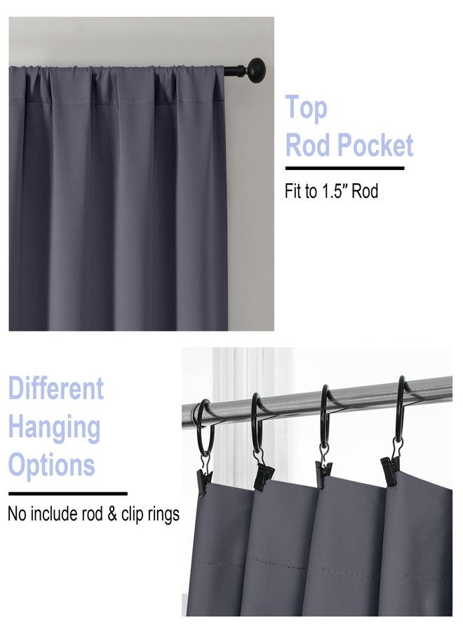 Simplebrand Ava Grey Short Blackout Curtains for Bedroom 45 Inches Long 2 Panels Set, Solid Thermal Insulated, Energy Saving Window Treatment Curtains Blackout Drapes, W40 x L45 Inch, Grey - Image 4