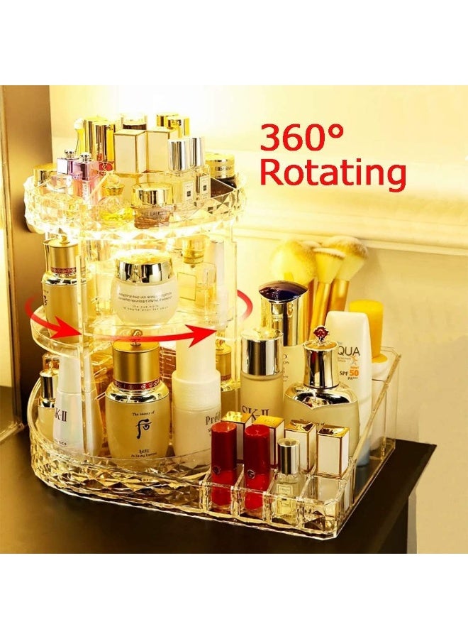 MOMENT Makeup Organizer, 360° Rotating Adjustable Cosmetic Storage Display Case With 7 Layers Large Capacity For Skin Care, Cosmetic Brush, Lipstick And Nail Polish (Clear) - Image 4