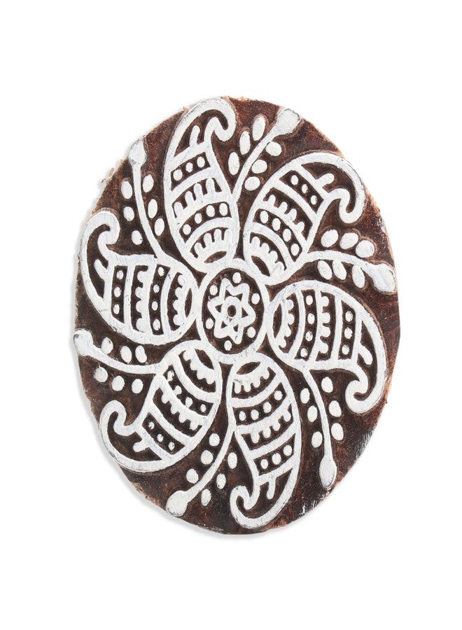 Itsy Bitsy Hand Carved Wooden Printing Block Paisley Mandala 3inch Dia 1pc Indian Paisley Textile Stamp for Fabric Dyeing & DIY Crafts