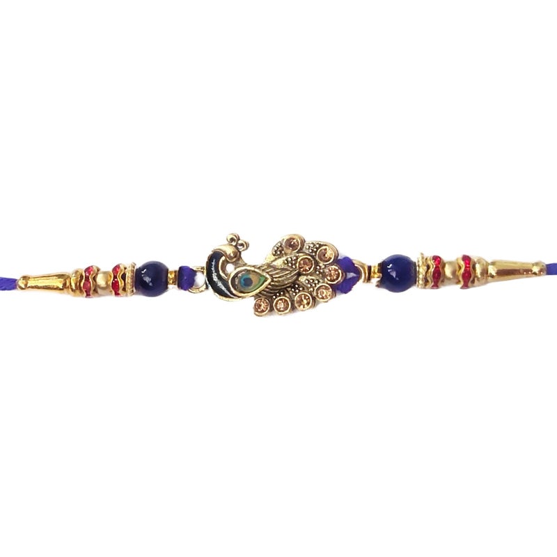 Anant Infinity Exquisite Peacock Rakhi with Handcrafted Beads and Vibrant Colors - Ideal Raksha Bandhan Gift, AI-Rakhi-179 - Image 3