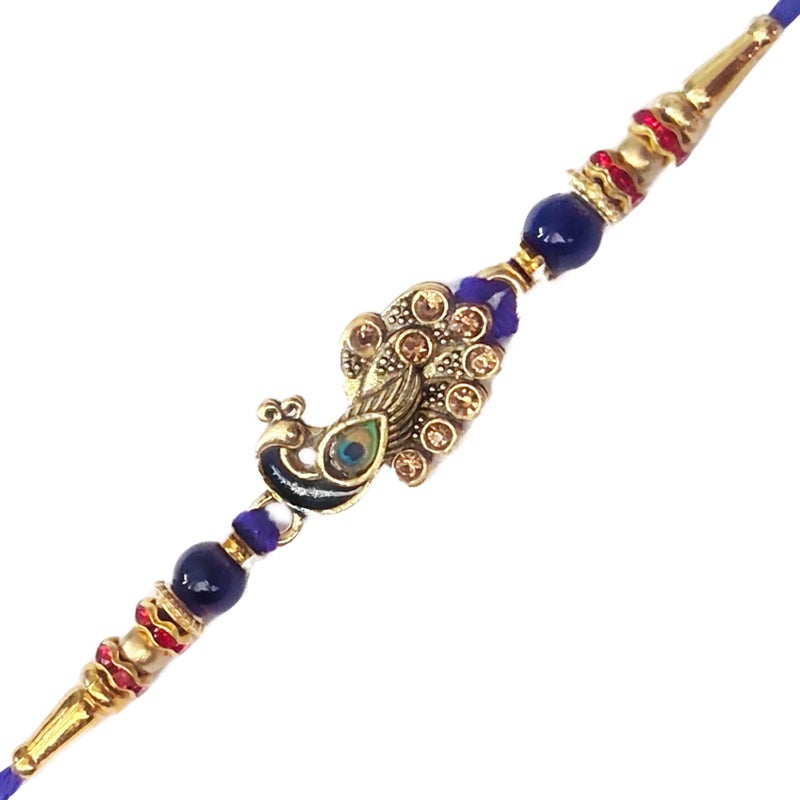 Anant Infinity Exquisite Peacock Rakhi with Handcrafted Beads and Vibrant Colors - Ideal Raksha Bandhan Gift, AI-Rakhi-179 - Image 1