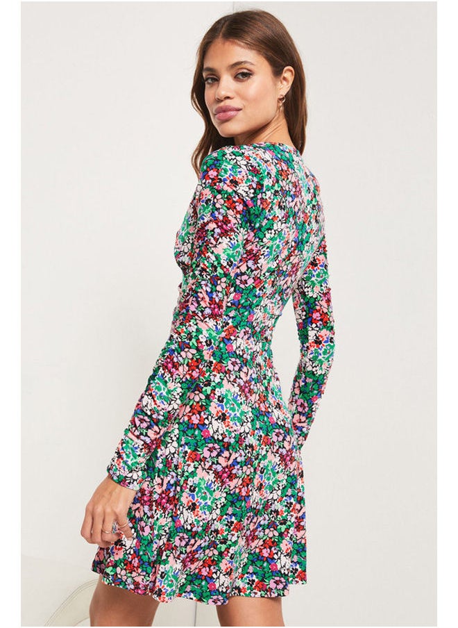 Jersey Ruched Front Mini Dress