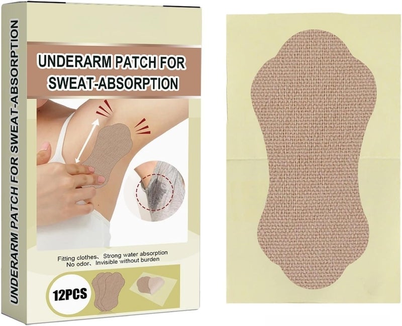 JDLYEVER Underarm Sweat-Absorbing Stickers Underarm Anti-Perspirant Stickers Invisible Long-Lasting Anti-Sweat Sweat-Absorbing Stickers Ultra-Thin Summer Anti-Perspirant Pads Stay Dry 12Pcs - Image 1