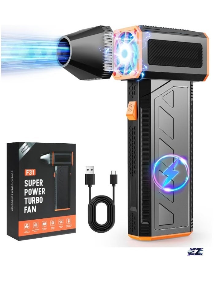 ELTRAZONE Compressed Air Duster Turbo Fan Electric Air Duster 130000RPM Super Powerful Turbo Dry Violent Jet Fan Air Blower Gun, Rechargeable Cordless for Computer, Electronic Keyboard, PC, Car Cleaning – Refillable Air Duster - Image 1