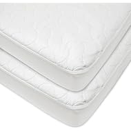 American Baby Company American Baby Company 2 Pack Waterproof Fitted Quilted Crib and Toddler Protective Pad Cover, White, for Boys and Girls  - Image 1