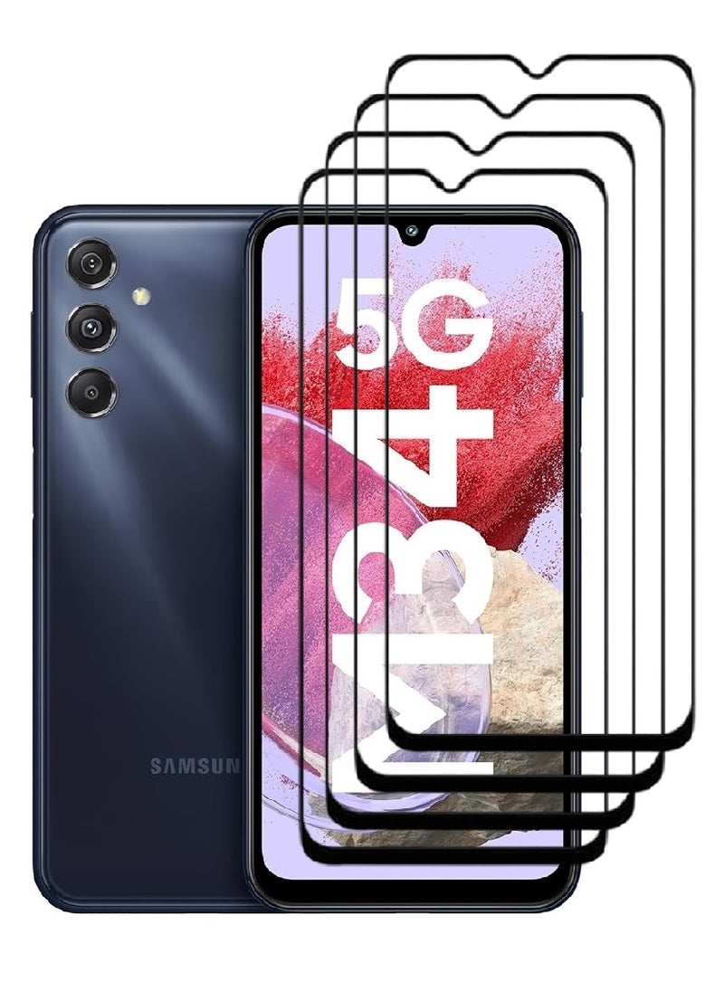 AINA 4 Pieces Tempered Glass Screen Protector 5D Designed For Samsung Galaxy M34 5G Full Glue Edge to Edge Full Screen Coverage And Bubble Free - Image 1